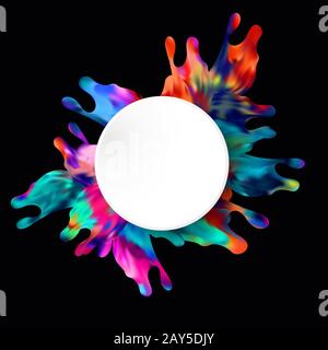 Paint splashes splatters abstract colorful circle vector background. Stock Vector
