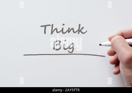 Think big written on whiteboard Stock Photo