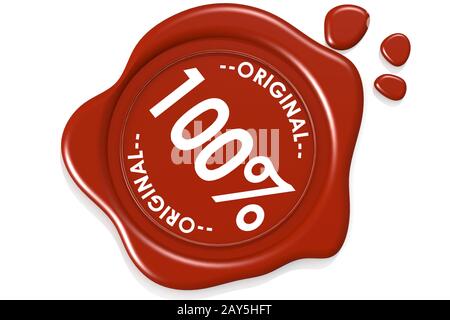 Original product quality label warranty seal isolated Stock Photo