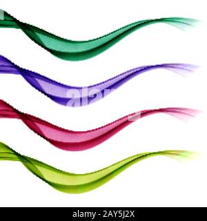 Set of colored waves Vector wave color set Stock Vector