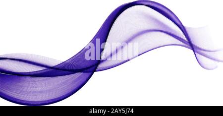 Abstract smooth color wave vector. Curve flow blue motion illustration. Smoke design. Vector lines. Stock Vector