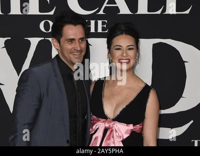 February 13, 2020, Hollywood, CA, US: 13 February 2020 - Hollywood, California - Cara Gee and Husband Richard de Klerk at the World Premiere of twentieth Century Studios â€œThe Call of the Wildâ€ Red Carpet Arrivals at the El Capitan Theater. (Credit Image: © Dave Safley/ZUMA Wire) Stock Photo