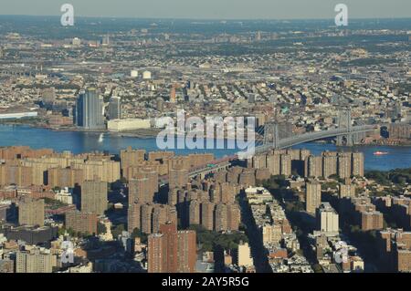 View from One World Trade Center Observation Deck in New York Stock Photo