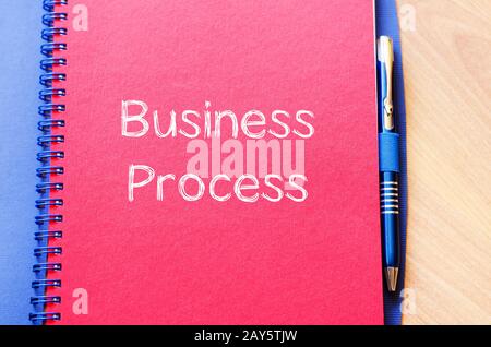 Business process write on notebook Stock Photo