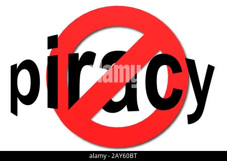 Stop piracy sign in red Stock Photo