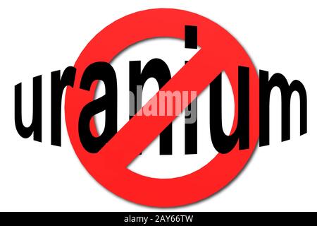Stop uranium sign in red Stock Photo