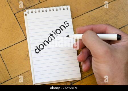 Donations text concept
