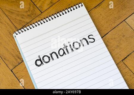 Donations text concept