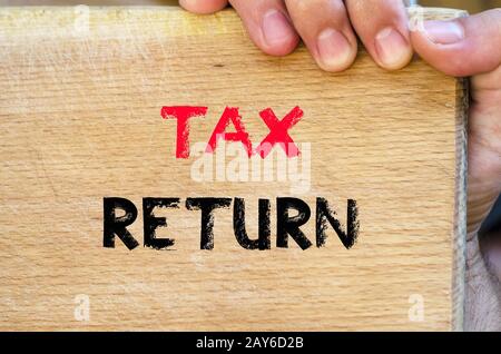 Tax return text concept Stock Photo