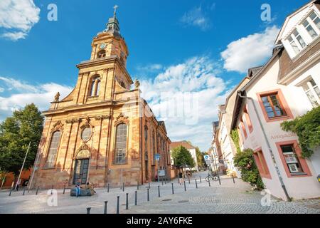 02 August 2019, Saarbrucken, Germany: View of the old town in the historic centre of Saarbrücken Stock Photo