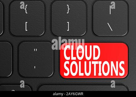 Cloud Solutions on black keyboard Stock Photo