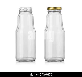 empty glass bottle isolated with clipping path Stock Photo