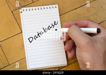 Database concept on notebook Stock Photo