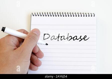 Database concept on notebook Stock Photo
