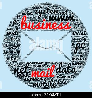 Business mail word cloud concept Stock Photo