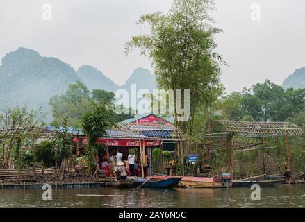 Red river in the north of Vietnam in the rainy season, in Hanoi Stock Photo
