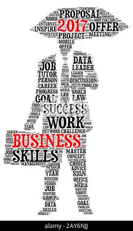 Business 2017 word cloud concept Stock Photo