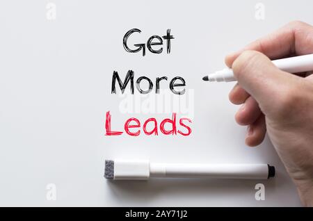 Get more leads written on whiteboard Stock Photo