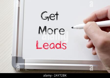 Get more leads written on whiteboard Stock Photo