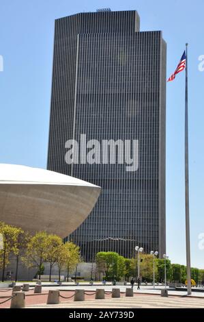 The Egg and the Erastus Corning Tower in Albany, New York Stock Photo