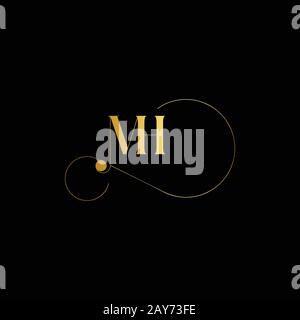 MH HM letter logo design Stock Vector