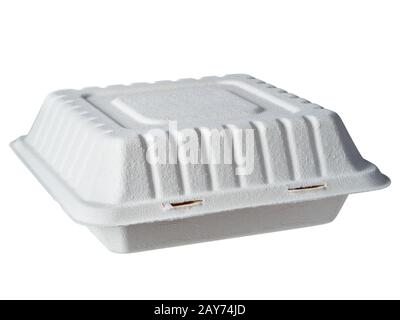 cardboard lunch box isolated on white Stock Photo