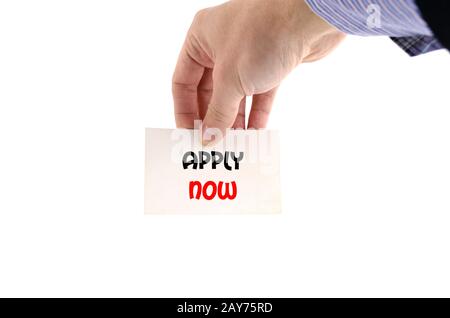 Apply now text concept Stock Photo