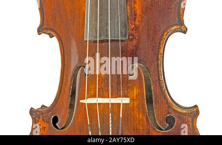 Old Violin isolated on white Stock Photo