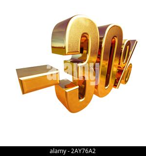 3d Gold 30 Percent Discount Sign Stock Photo