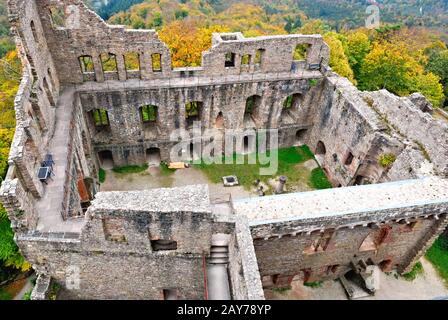 View of the ruins of the old castle in Baden-Baden Germany Stock Photo