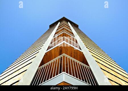 From below the Buchkopf Tower in Oppenau Maisach Black Forest Germany Stock Photo