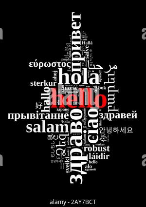 Word Hello in different languages Stock Photo