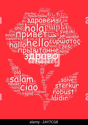 Word Hello in different languages Stock Photo