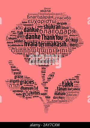 Thank you in different languages Stock Photo