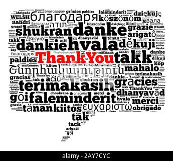 Thank you in different languages Stock Photo