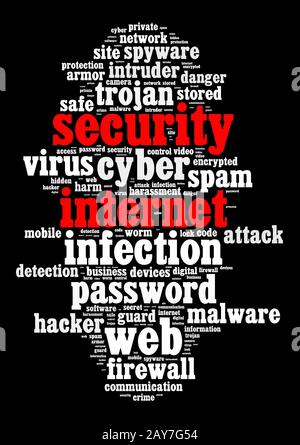 Security internet text concept Stock Photo