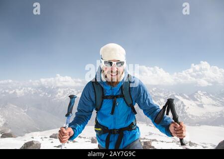 Portrait of a bearded guide wearing a hat Stock Photo