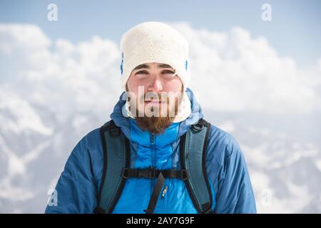 Portrait of a bearded guide wearing a hat Stock Photo