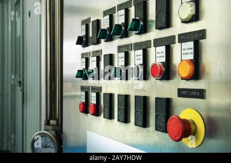 Modern industrial control panel. Stock Photo
