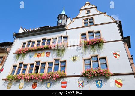 Town Hall facade of the town of Staufen im Breisgau Black Forest Germany Stock Photo