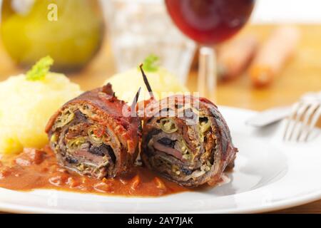 Roulade on a plate Stock Photo