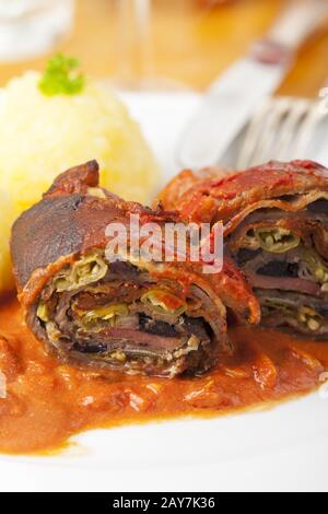 Roulade on a plate Stock Photo