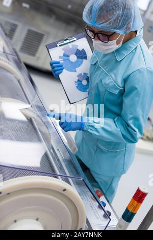food technician works in a factory Stock Photo