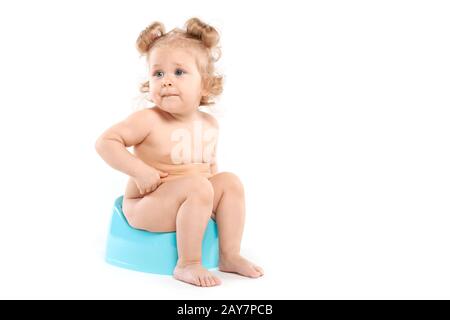 little girl on the pot Stock Photo