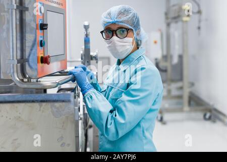 food technician works in a factory Stock Photo
