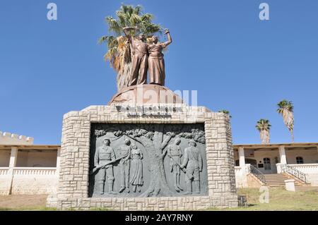 Genocide Memorial in front of the Old fortress in Windhoek Namibia Stock Photo