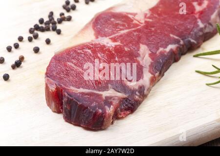 dry-age steak on wood Stock Photo