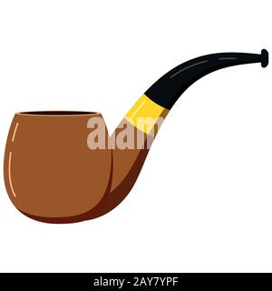 Smoking pipe vector icon isolated on white background. Stock Vector