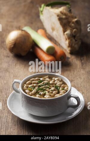 Bavarian fried dumpling soup Stock Photo