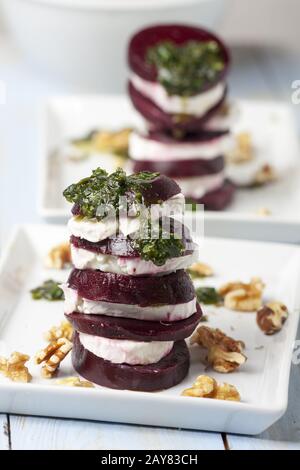 Close-up of the beetroot appetizer Stock Photo